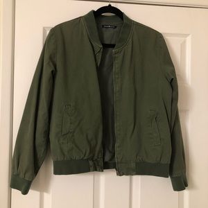 Brandy Melville green bomber jacket